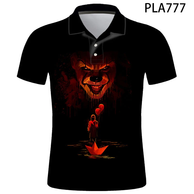 Мужская летняя рубашка-поло с коротким рукавом и 3D-принтом | одежда