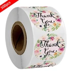 Круглые Цветочные наклейки с надписью Thank You, красивые наклейки-этикетки в виде конверта, Стикеры для свадебной вечевечерние НКИ, 500 шт.