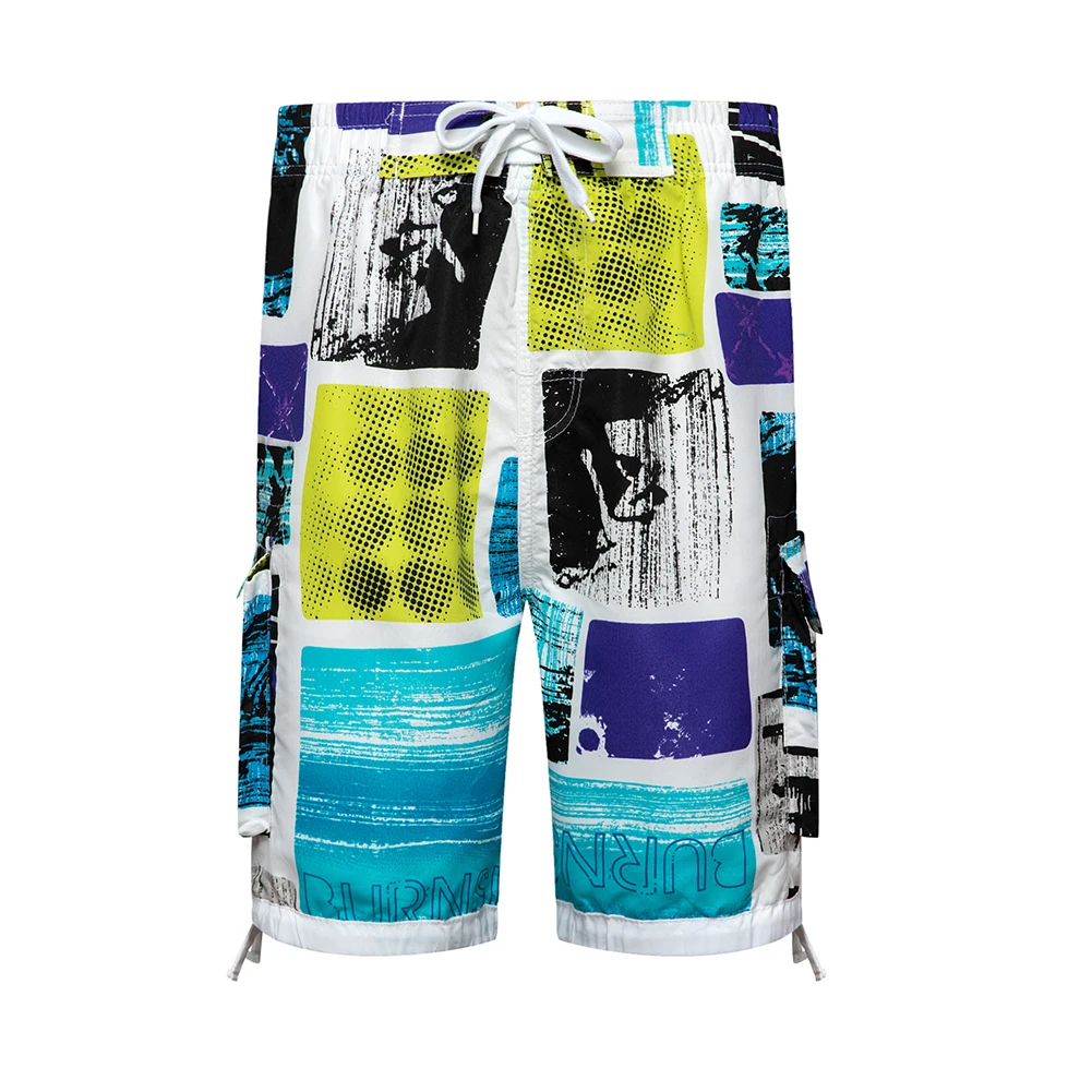 

2021 Simple Men's Casual Short Beach Pants Lace Fashion Printed Boy Large Size Loose Shorts