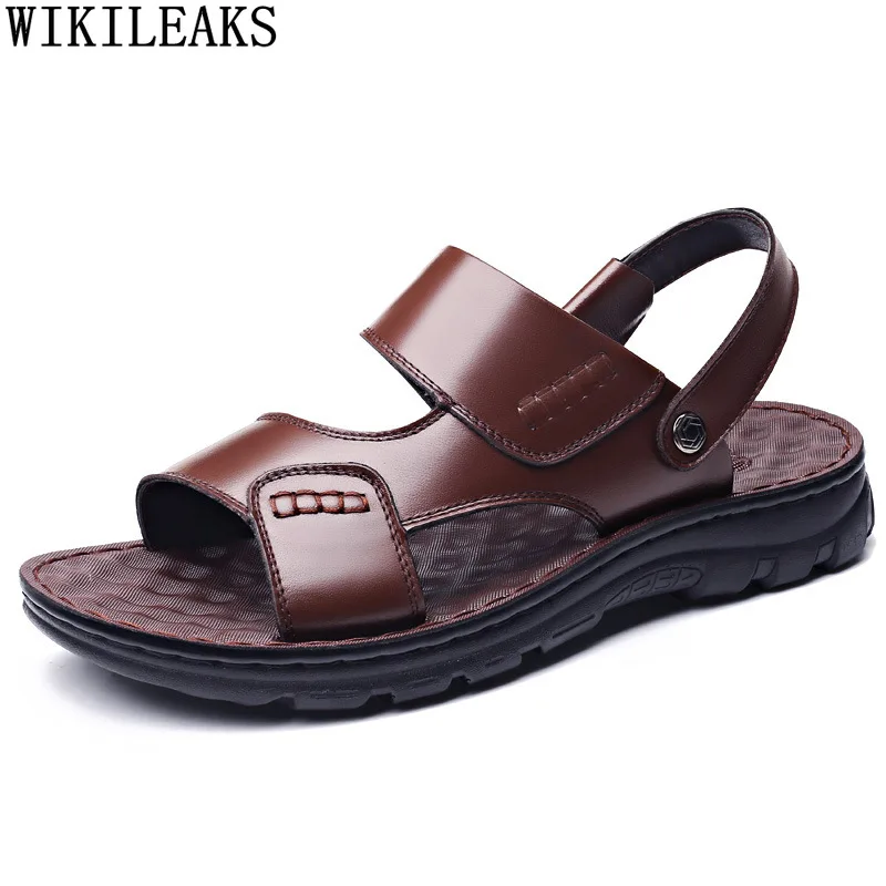 

Beach Shoes Men Sandals for Men Outdoor Summer Shoes Man Brown Man Sandals Leather Luxury Beach Sandals Men 2022 Chaussure Homme