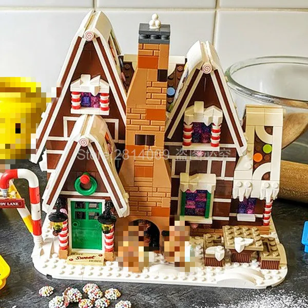 Домик из имбирного пряника в наличии, 10267, 1477 деталей, Креатор, Конструктор, Обучающие игрушки, Рождественские подарки.