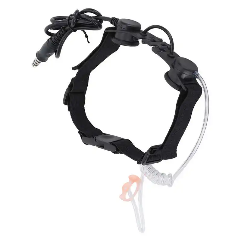 

Laryngophone Throat Mic Laryngophone Earpiece with Transparent Air Acoustic Tube Outdoor Headset Throat Earpiece