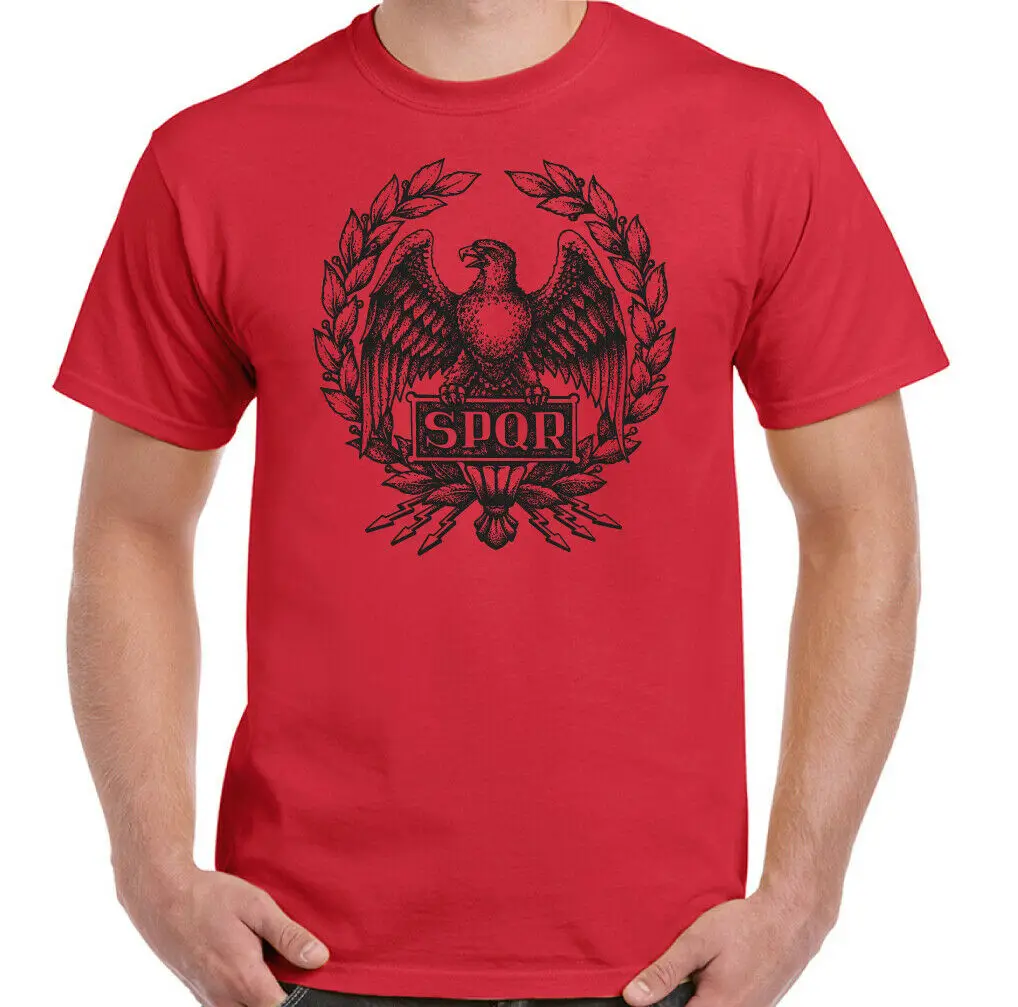 

SPQR Mens Roman Empire Standard T-Shirt Gladiator Gym Training Top Eagle MMA