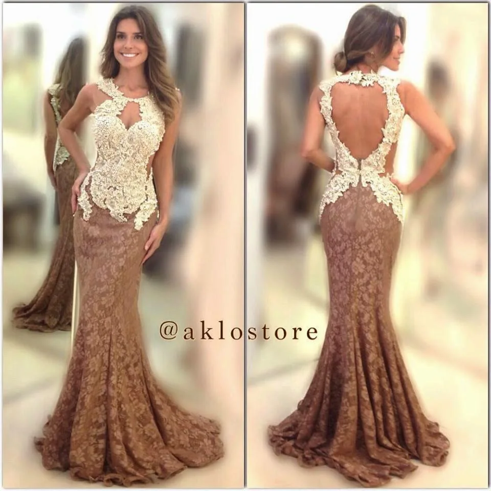 

free shipping Lace Backless Gown Mermaid Sweep Train Party Long Fashion Custom Free Shipping 2019 mother of the bride dresses