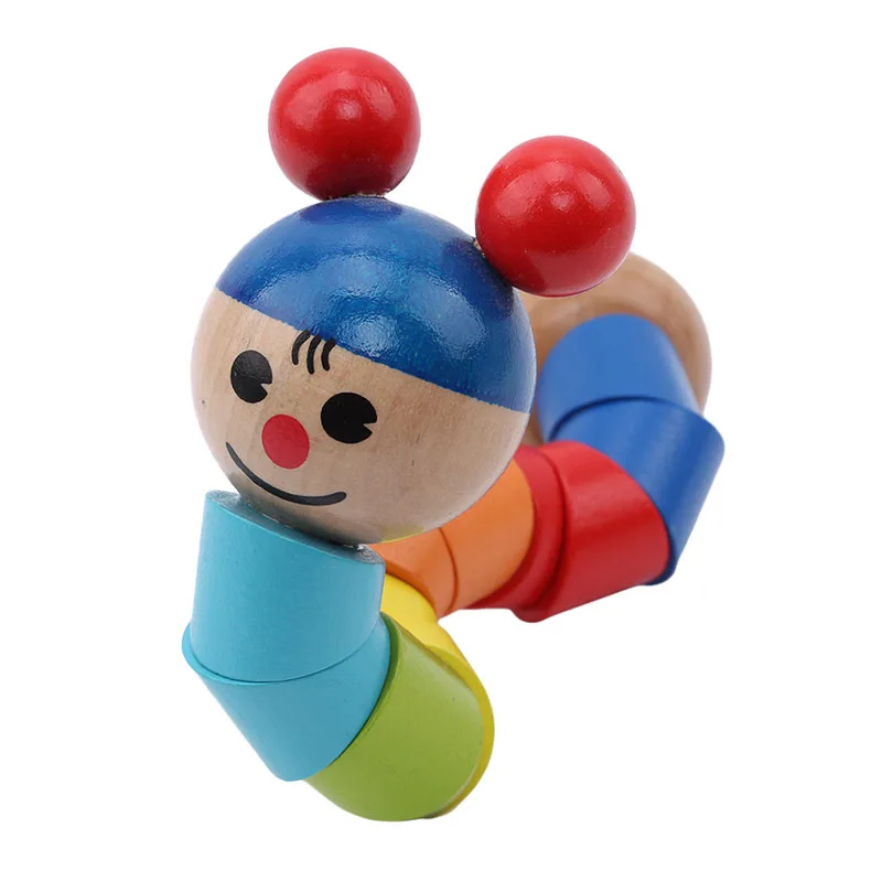 

Fun Colorful Wooden Caterpillar Children's Educational Changeable Twist Toys Anti-Stress Practical Jokes Surprise Gift