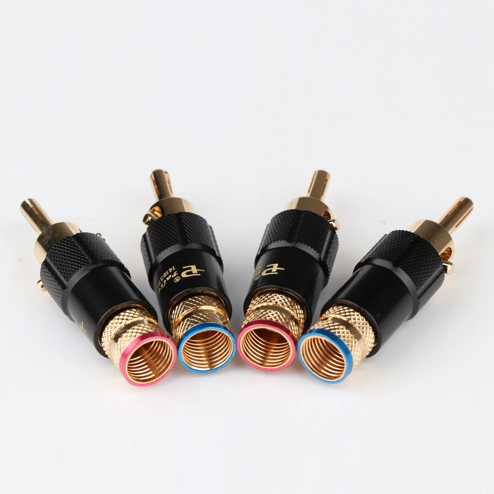 BA1410 4 pcs/lot New Brass Lock  Speaker Amplifier Connector Palic RCA Speaker Cable Banana Plug images - 6