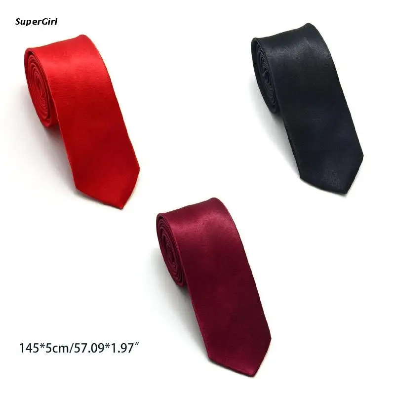 

J78E Men's Slim Imitation Silk Tie Skinny Necktie Formal Casual Narrow Mens Ties