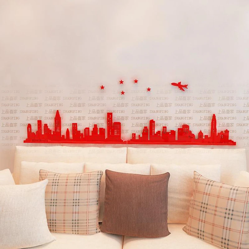 Новое поступление городские светильники акриловые настенные наклейки для