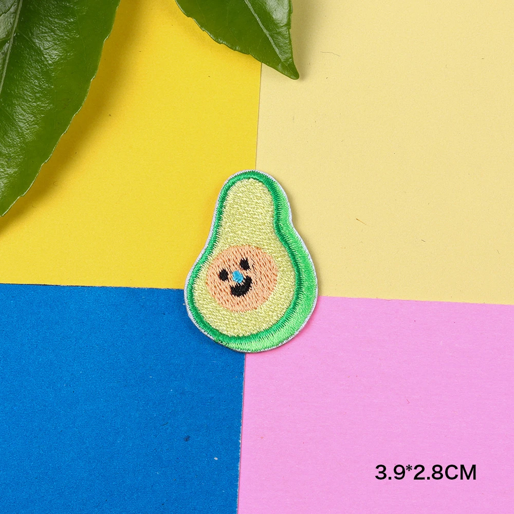 Еда фрукт авокадо клубника персик патч железа на нашивки в форме яиц для одежды