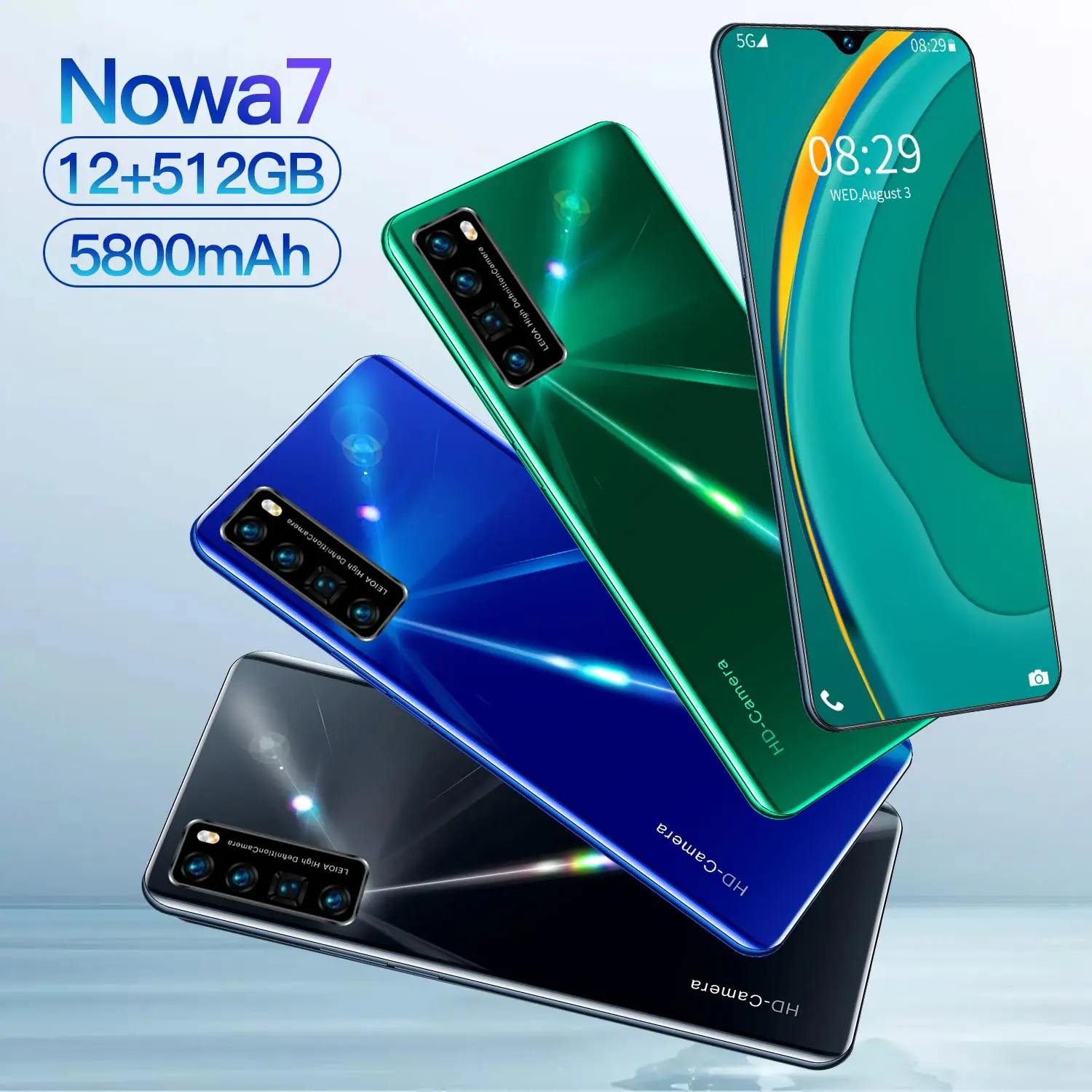 

Nowa7 6.8 Inch Smartphone MT6899 Android 10 5800mAh Battery 12+512GB Full Screen 16+39MP HD camera Global Version Network Phone