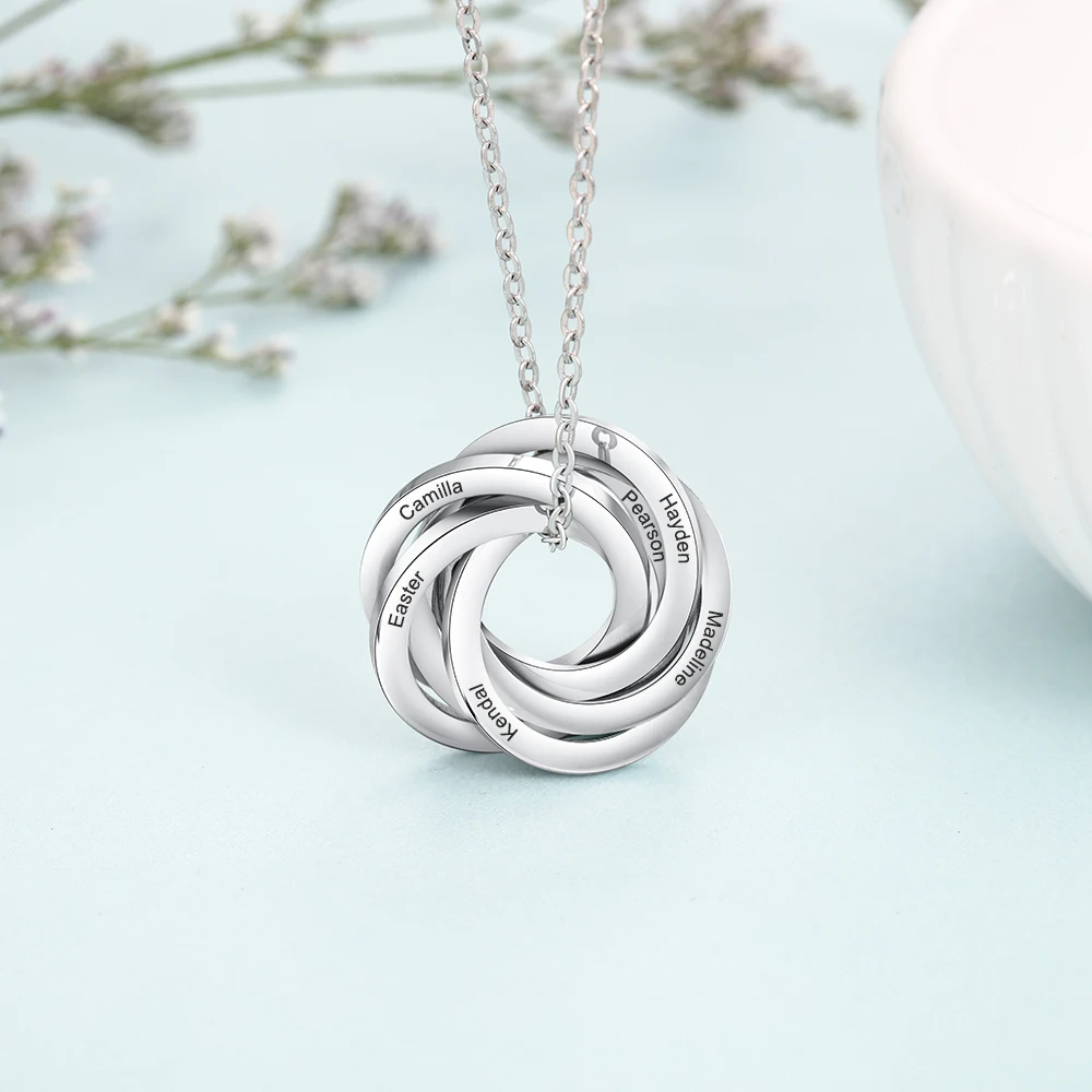 Ожерелье с гравировкой имени ребенка для мамы персонализированное ожерелье 6