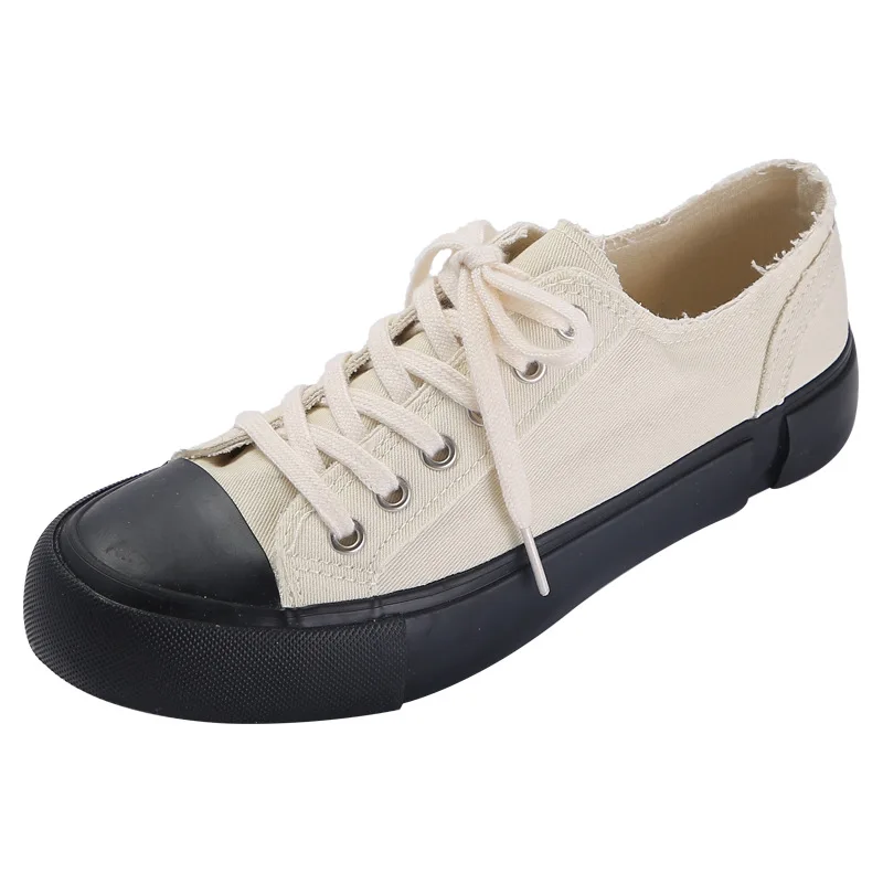 

Japanese canvas shoes female ins wild student skateboarding shoes minimalist vulcanized shoes