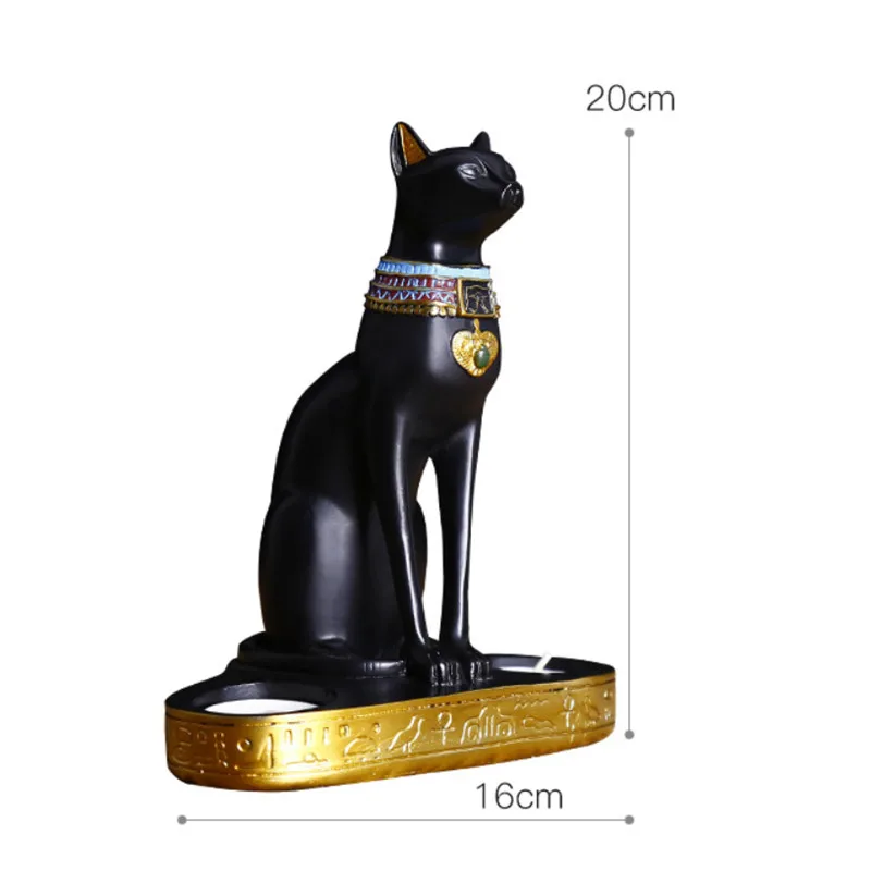 EGYPTIAN CAT CANDLESTICK RESIN CANDLE HOLDER FIGURINE VINTAGE GODDESS BASTET STATUE HOME OFFICE DECORATION WEDDING GIFT | Дом и сад