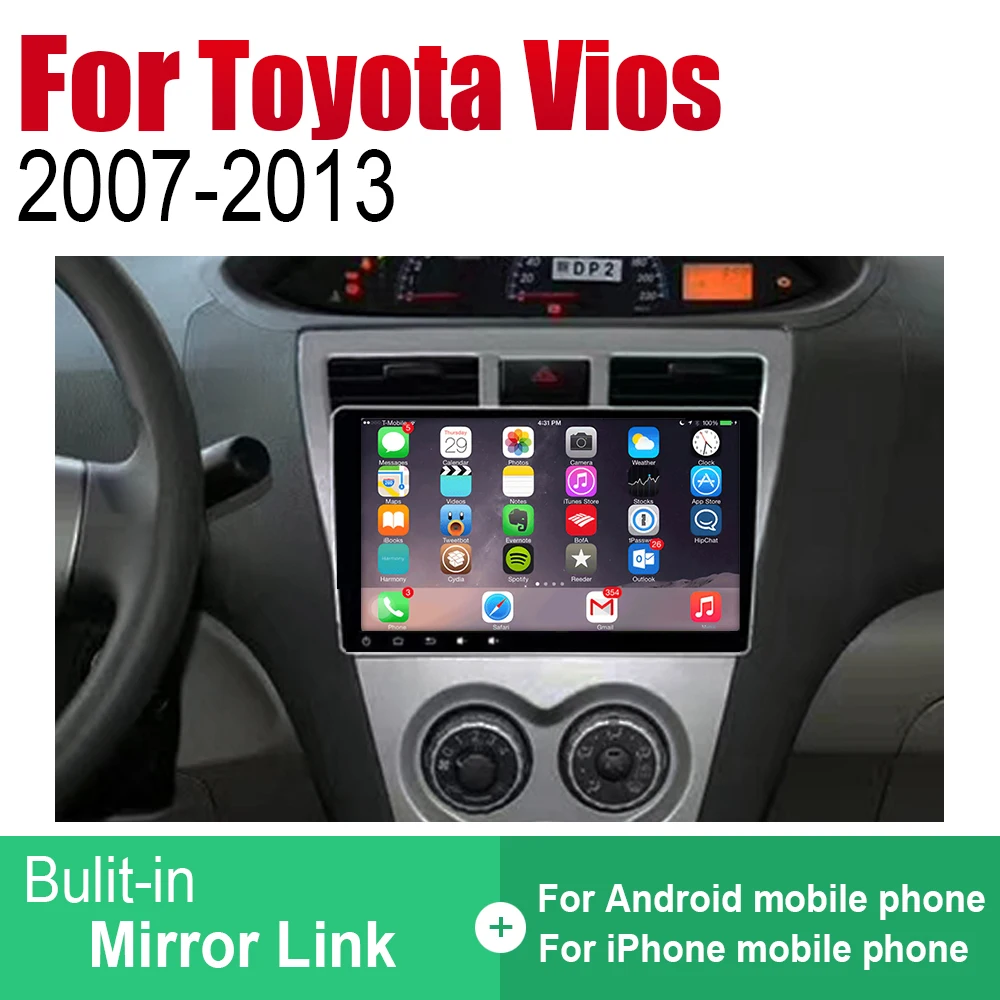 ZaiXi Android автомобильный Радио Стерео gps навигация для Toyota Vios 2007 ~ 2013 Bluetooth wifi 2din