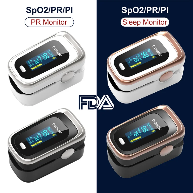 Пульсоксиметр Пальчиковый бытовой с OLED-экраном измеритель пульса и уровня