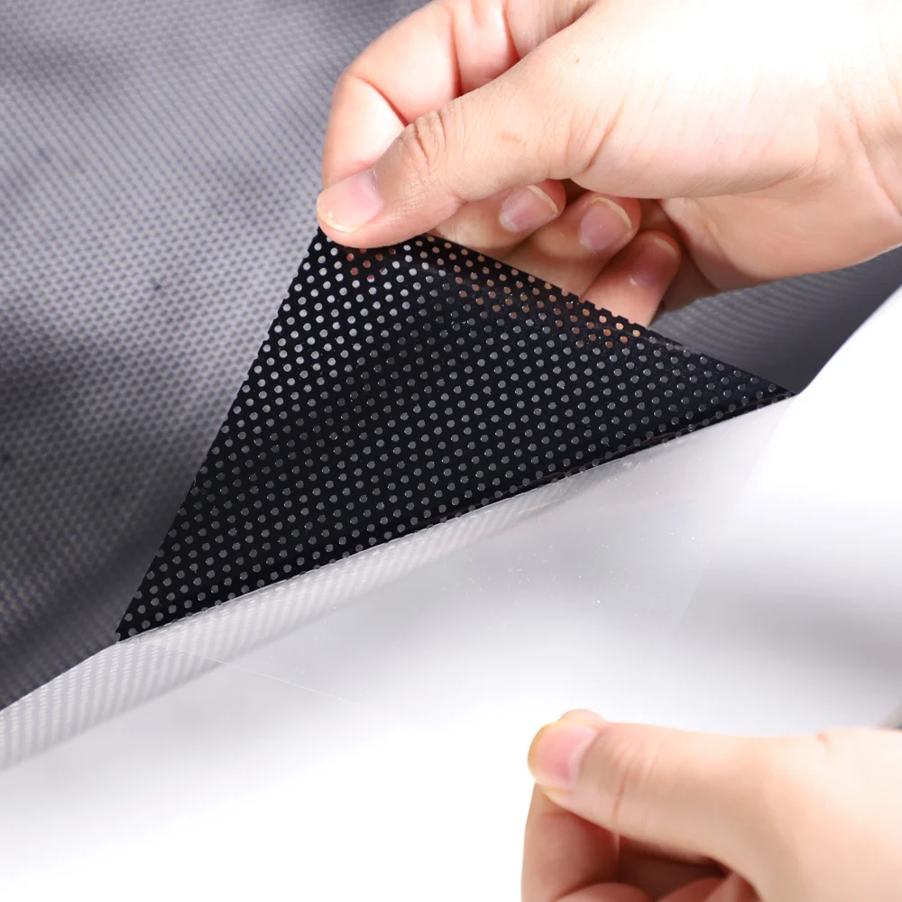 

LUCKYYJ Perforated Mesh Window Film Self Adhesive Black Dotted One Way Film Privacy Glass Stickers for Home Office Decoration
