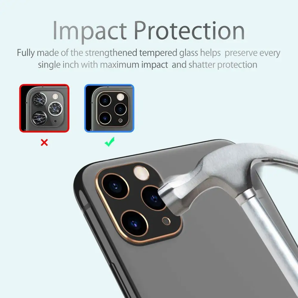 For iPhone 11 Pro Max Back Camera Protector Case On 2019 11Pro Metal Rear Lens Protective Ring Cover |