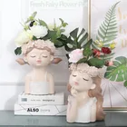 Ins ваза личности Скульптура цветочный горшок для суккулентных растений креативное искусство горшечные растения картина маслом хлорофитум украшения домашнего декора