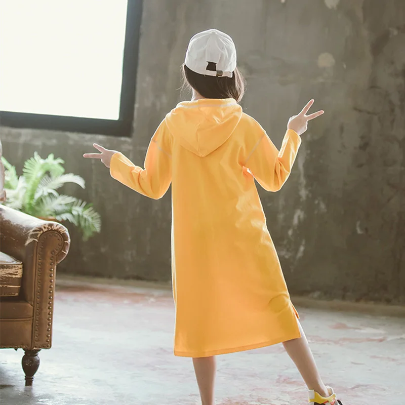 Платья для больших девочек Новинка осени 2019 Детские хлопковые платья с длинным