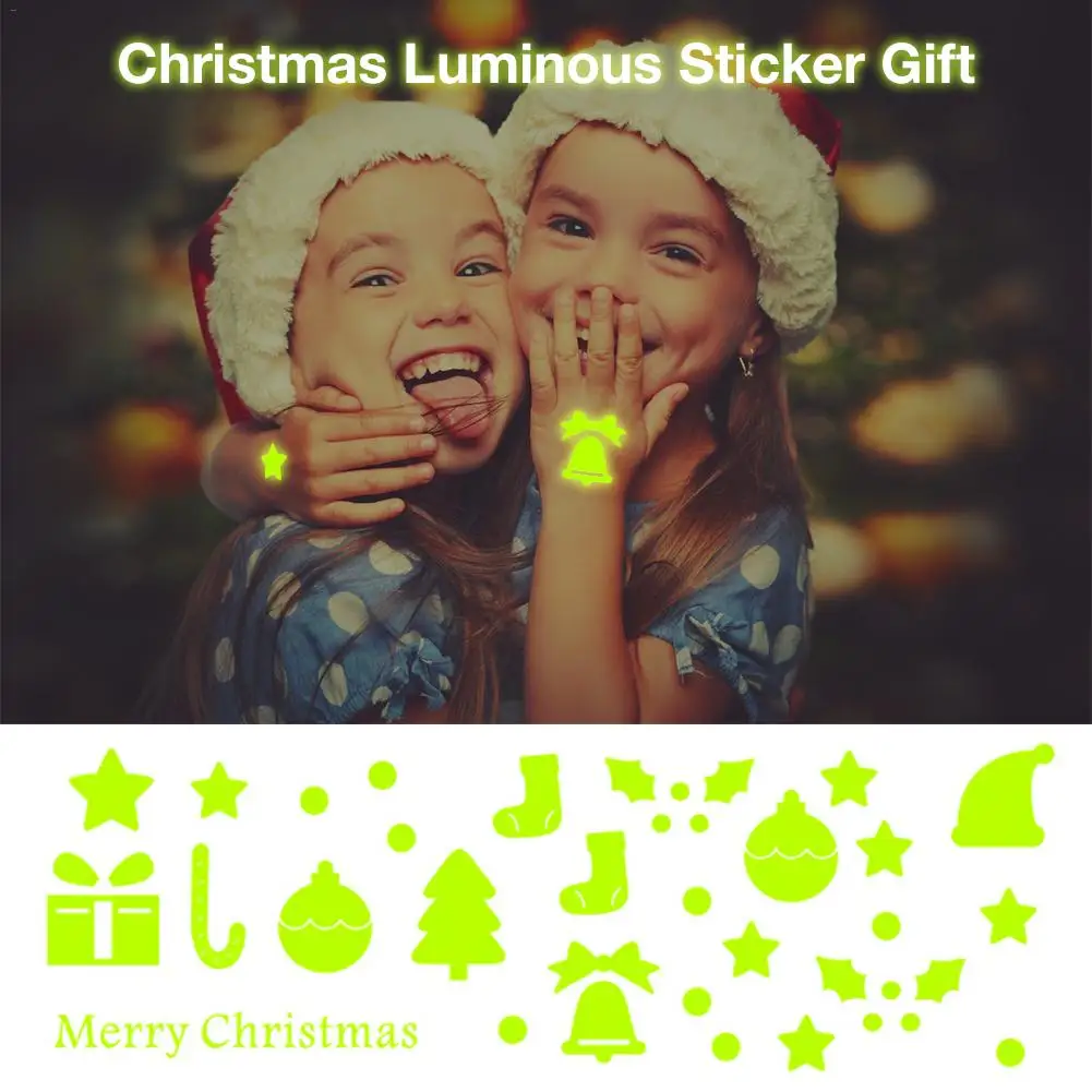 Luminous Christmas Stickers Door Window Wall Ornaments Carnival New Year | Дом и сад