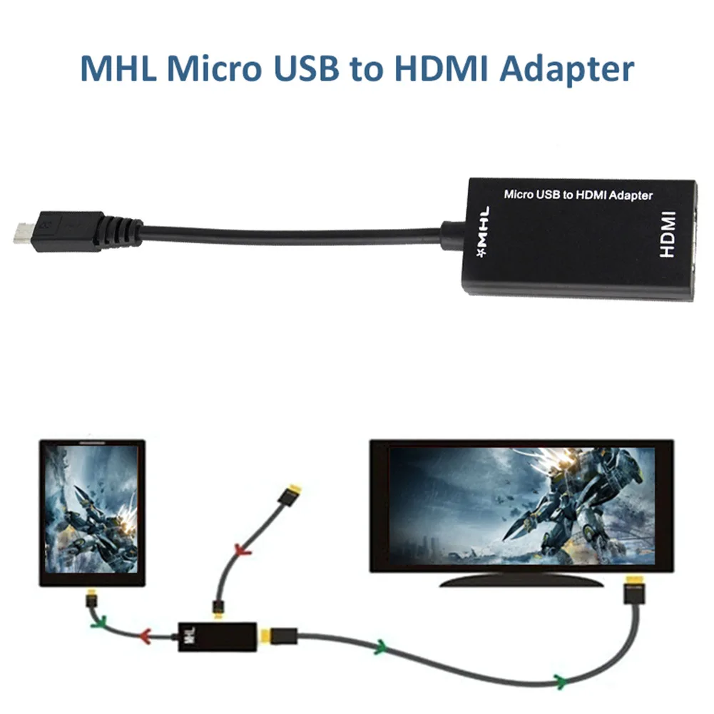 Кабель-адаптер Micro USB для ТВ-выхода HDTV MHL телефона или планшета ПК ноутбука