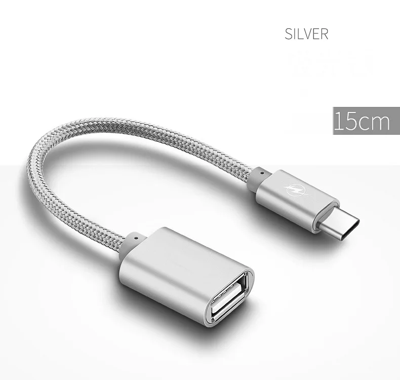 Бренд type C USB 3,1 штекер для OTG type-A Женский адаптер Шнур для Android LeTV huawei Oppo Vivo планшетный ПК samsung смартфон - Цвет: Серебристый