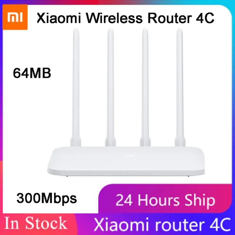 Xiaomi WIFI роутер 4C 64 RAM 802 11 B/g/n 2 4G 300 Мбит/с 4 антенны Смарт приложение управление
