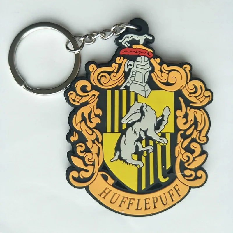 Фильм Волшебная Школа Гриффиндор ПВХ брелок Слизерин Ravenclaw модные персонализированные подвесные брелоки porte clefs сувенир подарки