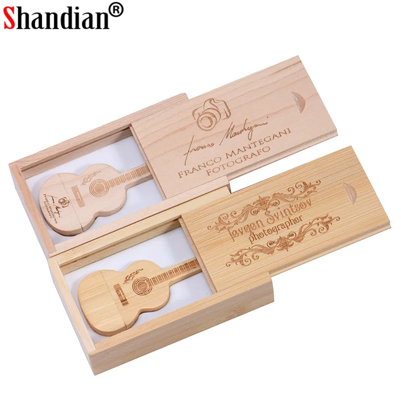 Флеш накопитель SHANDIAN USB2.0 деревянная гитара флеш 32 ГБ флешка 64 16 4 Гб карта памяти U