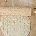 Ручная деревянная Скалка сделай сам, скалка для теста, выпечки хлеба, выпечки, рельефная скалка для печенья с гравировкой, кухонный инструмент