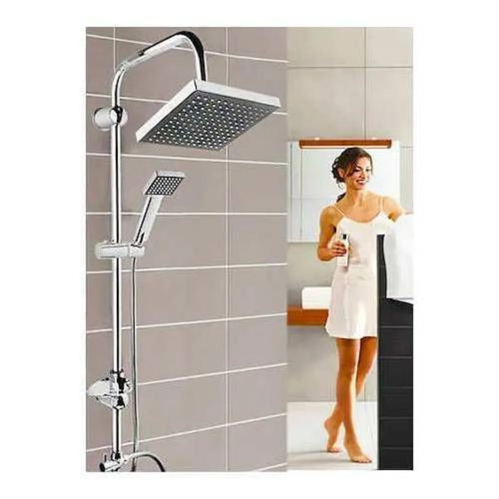 

Chrome Shower Stall Faucet Set Rainfall Rain Mixer Towel Swivel Spout Bath Head Cabin Bathroom Robot Sprinkler Mixer Tap 2 Types