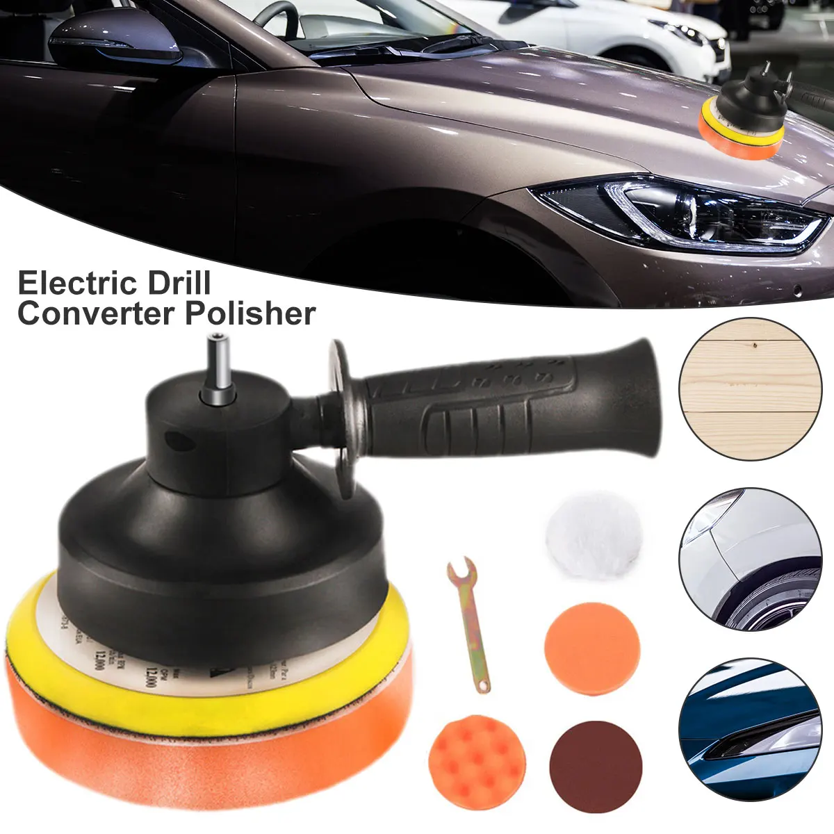 8Pcs Electric Drill Converter Drill Polisher Modified Polishing Accessories Power Refit Tool for Car Sanding Waxing Buffing