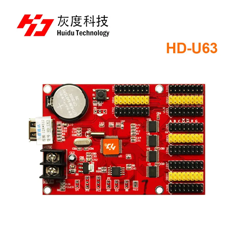 Карта Управления светодиодным дисплеем Huidu U63 usb порт huidu P10 макс. 512x128 пикселей