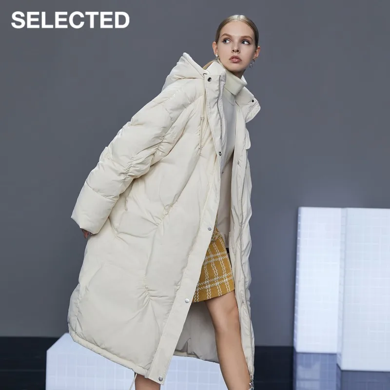 

Женский длинный пуховик с капюшоном, S | 420412008