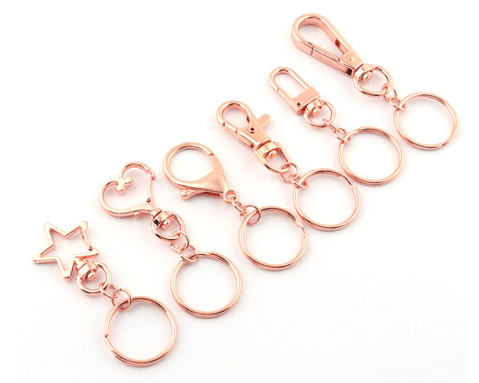 

Rose Gold Swivel Clasp Trigger Clip Snap Hooks Lobster Claws Purse Hardware Supply DIY Making Key Ring Webbing Backpack 6Pcs