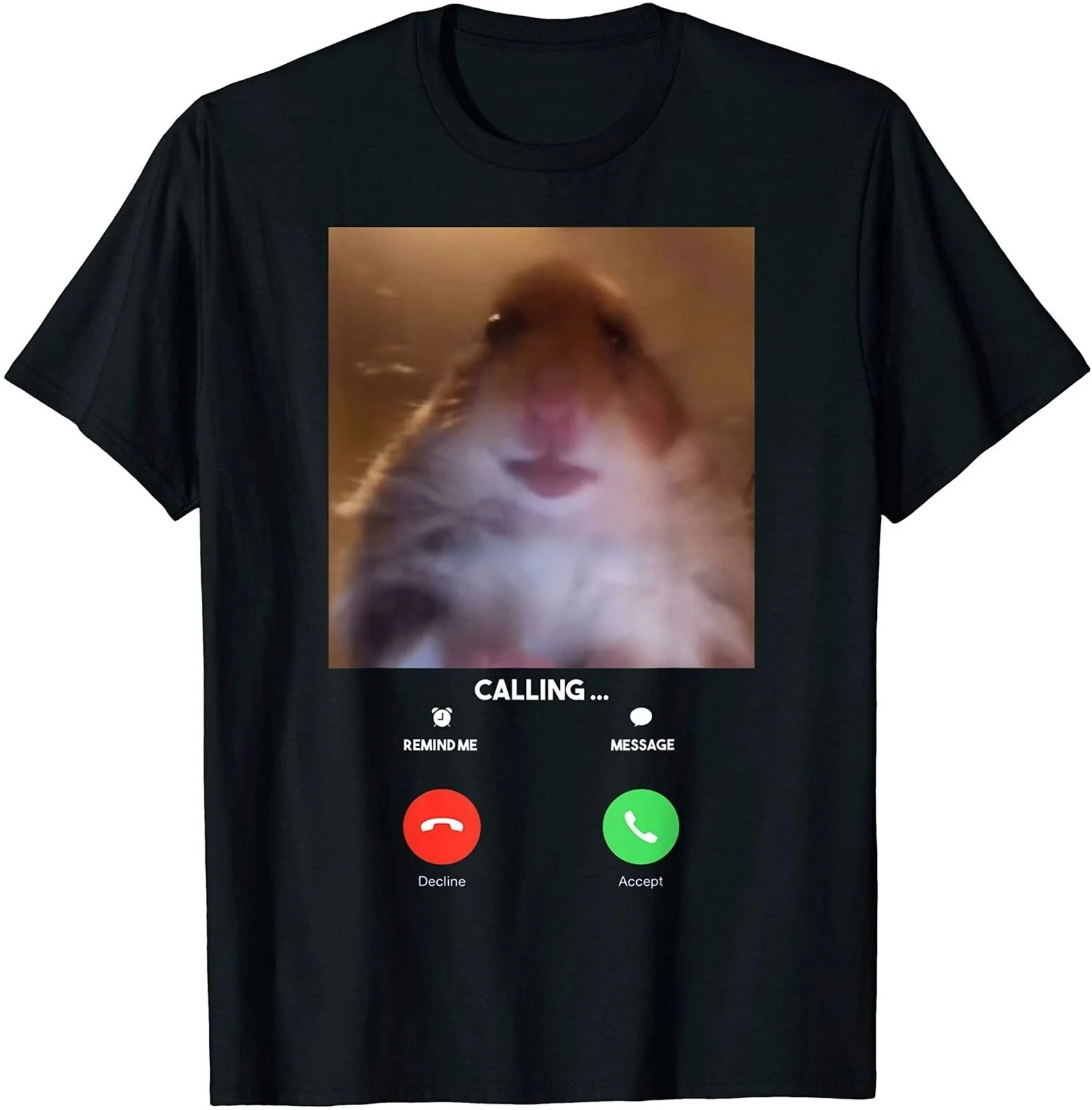 

Dank Meme Hamster Staring Front Camera T Shirt Calling Vintage Men Gift Tee
