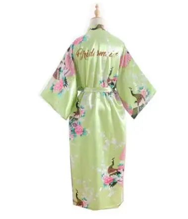Шелковый халат для подружки невесты матери женское атласное свадебное кимоно