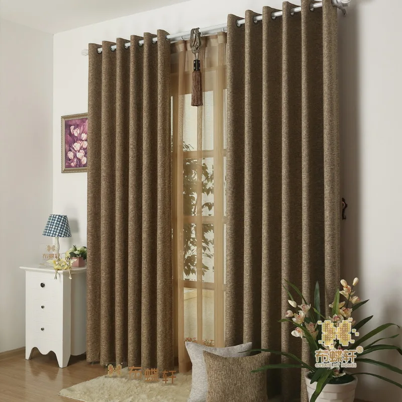 Занавеска s для гостиной столовой спальни льна чистый цвет высококачественный