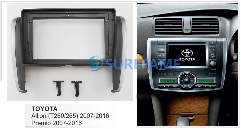 Панель приборной панели автомобильная 9 дюймов для TOYOTA Allion (T260/265) Premio 2007-2016