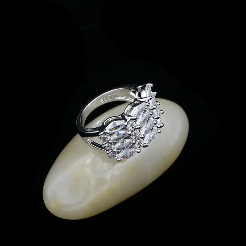 Женский комплект украшений из серебра 925 пробы свадебные украшения серьги с