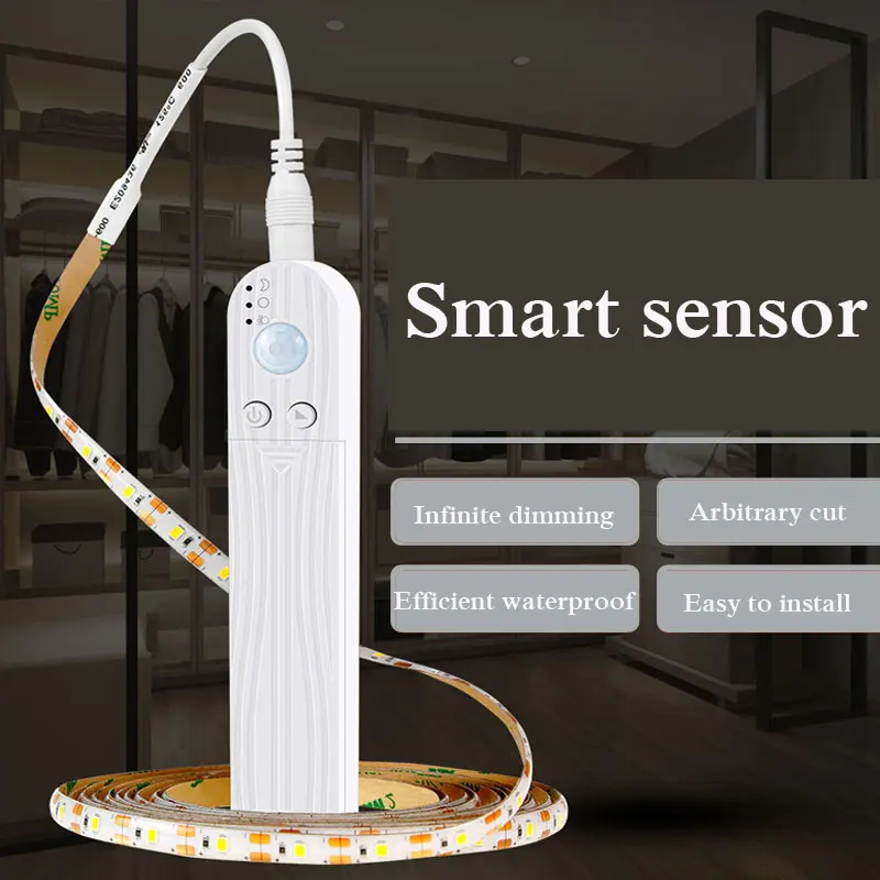 

Led light with DC battery box induction soft light with waterproof low voltage bedroom wardrobe decoration light