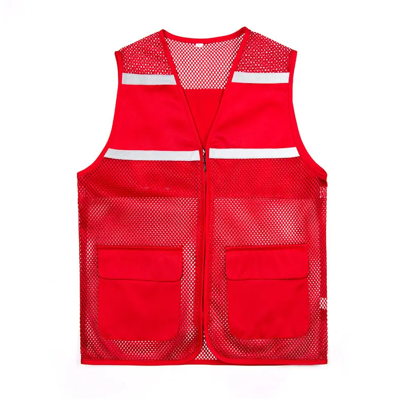 High Visibility Reflective Vest Volunteer Worker Running Mesh Black Clothing Workplace Road Warning Clothes Coverall images - 6