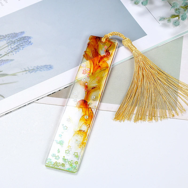 2Pcs Rectangle Silicone Bookmark Mold DIY Mould Making Resin Jewelry Craft Transparent |