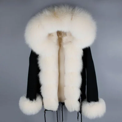 6 OFTBUY, парка, зимняя куртка для женщин, большой натуральный Лисий мех, воротник, теплая Толстая парка, верхняя одежда, зимнее пальто, женское меховое пальто - Цвет: 6