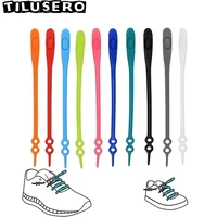 14pcsset waterproof silicone shoelace safty shoes accessories round elastic shoelaces no tie lazy shoe laces