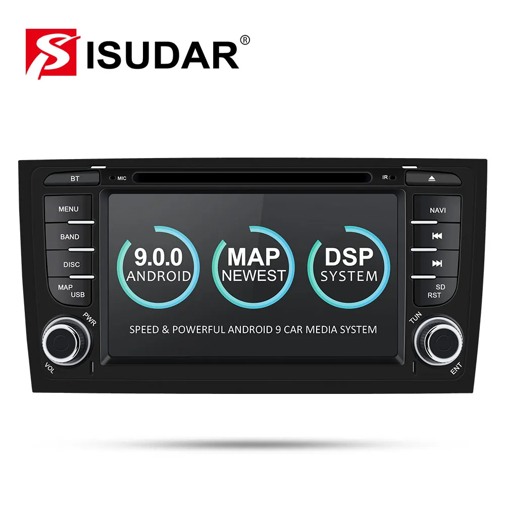 Isudar автомобильный мультимедийный плеер gps два Din Android 9 DVD Automotivo для Audi/A6/S6/RS6 радио FM