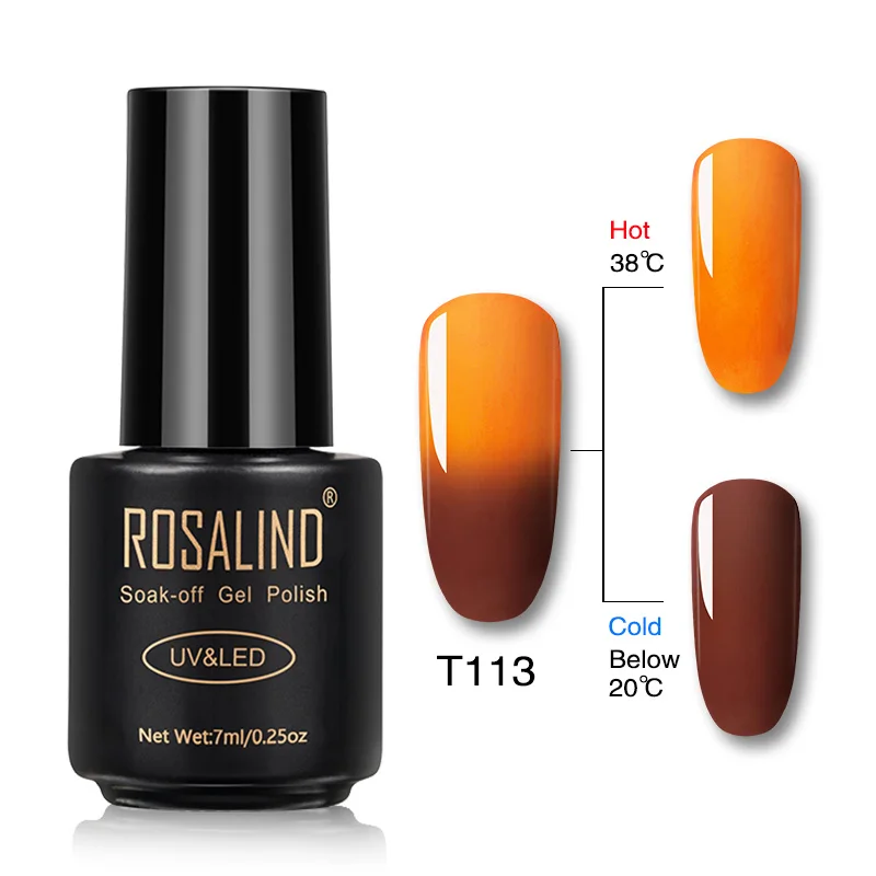 RAT113 ROSALIND гель 1S меняющий температуру лак для ногтей 7 мл замачиваемый Гель-лак для ногтей Полупостоянный УФ светодиодный лак для ногтей - Цвет: RAT113