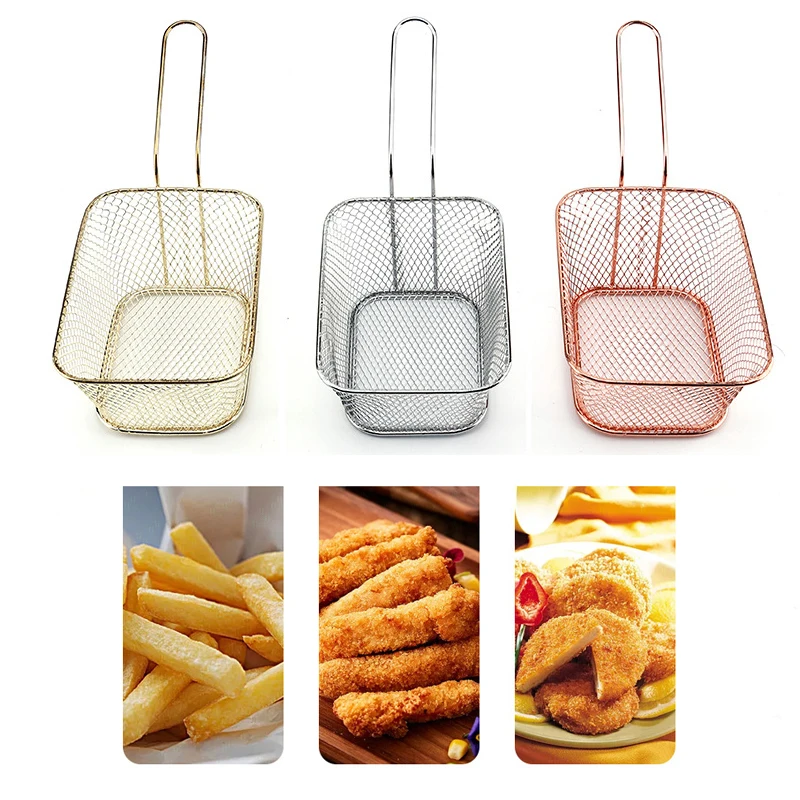 

Stainless Steel French Deep Fryers Basket Net Mesh Fries Chip Kitchen Tool Fryer Home Mini French Fries Baskets Strainer Home