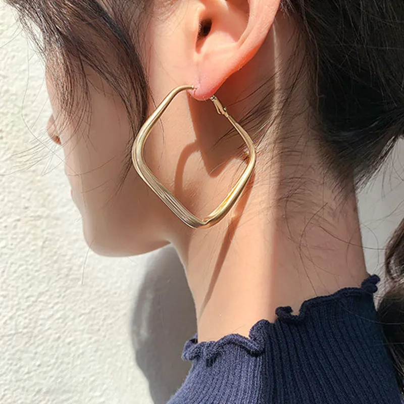 

2020 Hot Trendy Cute Nickel Free Earrings Fashion Jewelry Earrings Square Stud Earrings For Women Round Drop Statement Earrings
