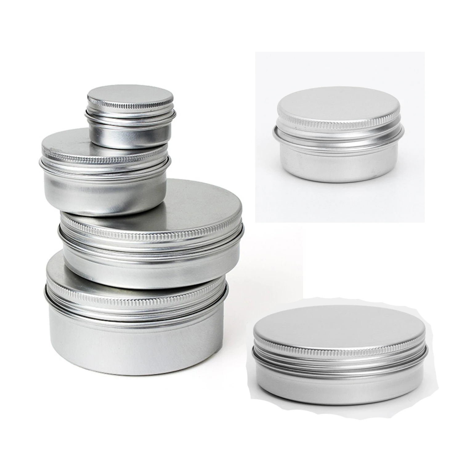 

10 x Vacuum cosmetic container Container Jar of aluminum lip cream 150 ml screw cap